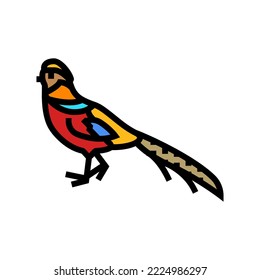 golden pheasant bird exotic color icon vector. golden pheasant bird exotic sign. isolated symbol illustration