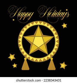 Golden Philippine Christmas Star Lantern Vector