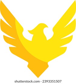 Golden Phoenix Eagle Silhouette Logo