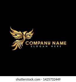 Golden Phoenix Logo Design For your company such as real estate or consulting services