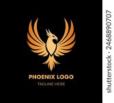 A Golden Phoenix Logo on Dark Theme