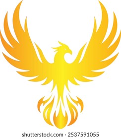 A golden phoenix vector, bird illustrations for icons or logos