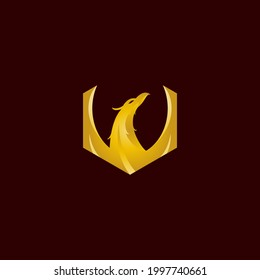 golden phoenix vector illustration for icon, symbol or logo. logo templates. good for business brands