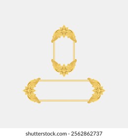 golden photo frame decoration ornament name frame border