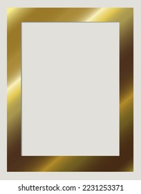 Golden photo frame. Vector art illustration