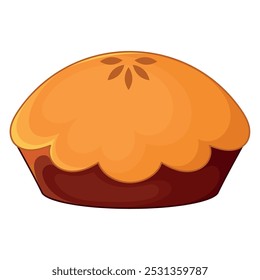 Golden pie with a smooth surface, Vector