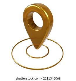 Golden Pin Location Transparent Background Design