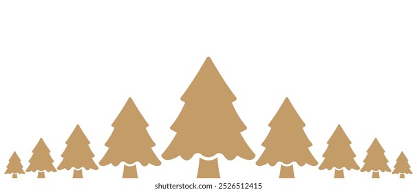 golden pine tree isolated on white background
