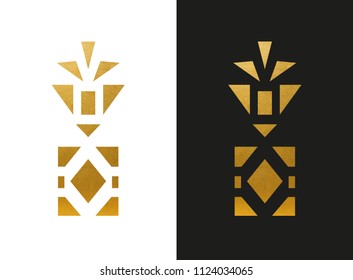 Golden Pineapple Shape. Unique.