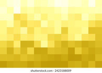 Goldener Pixelhintergrund, goldener abstrakter Farbverlauf-Hintergrund. Rechteckiges bunter Prüfmuster.