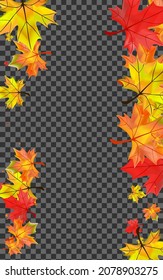 Golden Plant Background Transparent Vector. Foliage October Frame. Green Ground Floral. Paper Leaves Card.