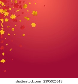 Golden Plant Vector Red Background. Decor Leaf Frame. Green Seasonal Leaves Template. Decoration Texture.