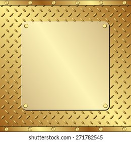 golden plaque on textured background