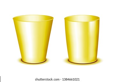 Golden plastic or paper glass.