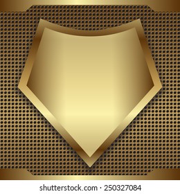 Golden Plate Background Vector 