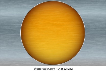 golden plate in silver frame background
