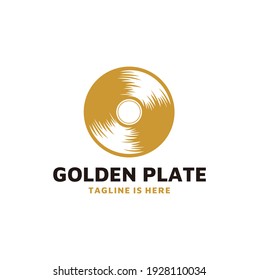 Ilustración de vectores de placa dorada