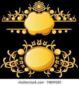Golden plates with copy space