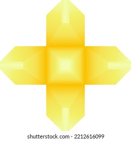 Golden plus optical illusion logo isolated vector illustration. Gold plus vector for logo, icon, symbol, business, design or decoration. Golden plus symbol optical illusion