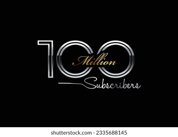 Golden plus silver 100 million with star unit. Vector graphic. Symboll