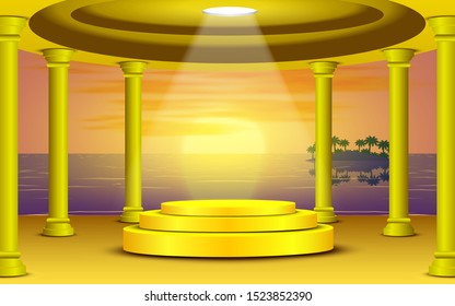 golden podium in the golden dome 