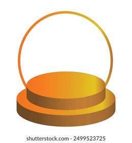 Golden podium with white background