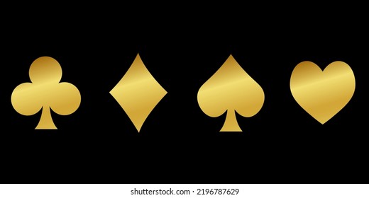 golden poker card on the black