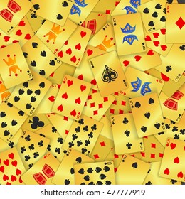 Golden poker card scattered background