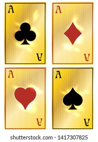 Golden poker vip cards, vector illustration