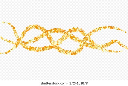 Golden Polka Bridal Transparent Background. Vector Shine Wallpaper. Yellow Confetti Modern Illustration. Sparkle Holiday Invitation.