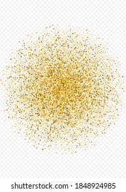 Golden Polka Transparent Transparent Background. Light Round Invitation. Gold Rain Happy Backdrop. Sparkle Isolated Card.