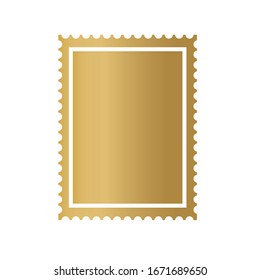 goldenes Briefmarkensymbol - Vektorillustration