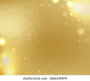 Postal dorada con bola de oro, iluminación vectorial
