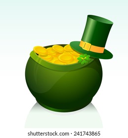 Golden pot as symbol for Saint Patrick's Day