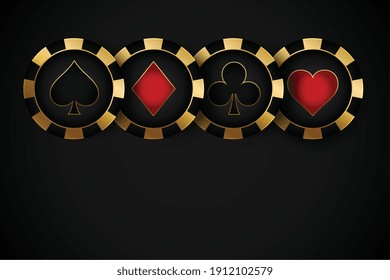 golden premium casino symbol chips