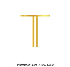 Golden premium monogram on blank background. Typography vintage royal font template. Luxury gold alphabet character for logo, poster, card, web banner design. Isolated vector letter T.