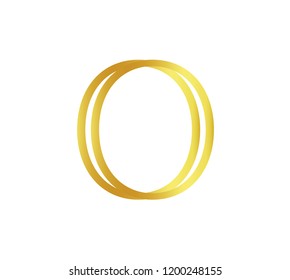 Golden premium monogram on blank background. Typography vintage royal font template. Luxury gold alphabet character for logo, poster, card, web banner design. Isolated vector letter O.