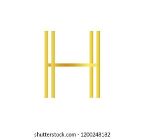 Golden premium monogram on blank background. Typography vintage royal font template. Luxury gold alphabet character for logo, poster, card, web banner design. Isolated vector letter H.