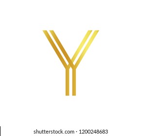 Golden premium monogram on blank background. Typography vintage royal font template. Luxury gold alphabet character for logo, poster, card, web banner design. Isolated vector letter Y.