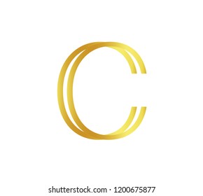 Golden premium monogram on blank background. Typography vintage royal font template. Luxury gold alphabet character for logo, poster, card, web banner design. Isolated vector letter C.