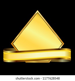 Golden premium promo banners. isolated vector illustration
