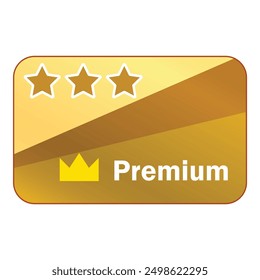 Golden premium quality badge with five stars and a crown, representing high quality and customer satisfaction