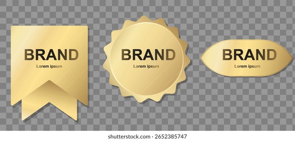 Golden Premium Quality Badges and Labels Vector Set. Brand And Product Design Elements Collections.