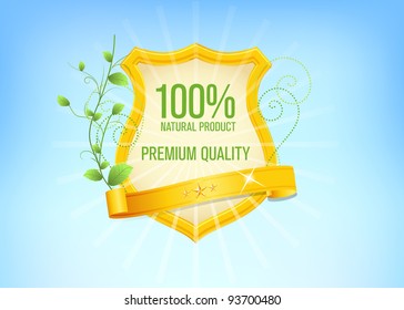 Golden premium quality label