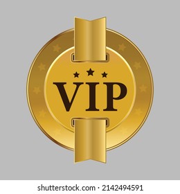 Golden premium quality VIP badge 