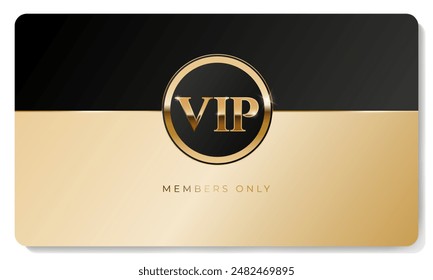 Golden premium VIP card with gold elements. Vector