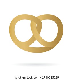 golden pretzel icon- vector illustration