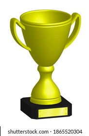 golden prize sports cup for participation in sports competitions. Award to winner of tournament. Vector