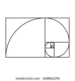 Golden proportion. Golden ratio. Vector illustration.