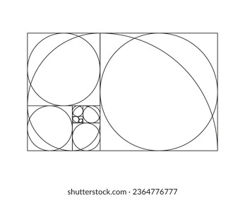 Golden proportions. Method golden section. Fibonacci array, numbers. Golden ratio template.